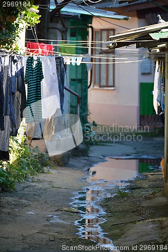 Image of Small backyard woth poor houses