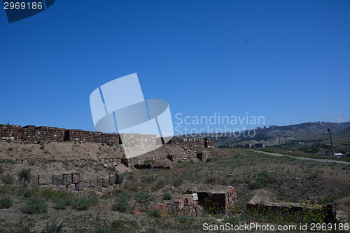Image of View of Erebuni fortress with partially preserved walls in Yerev