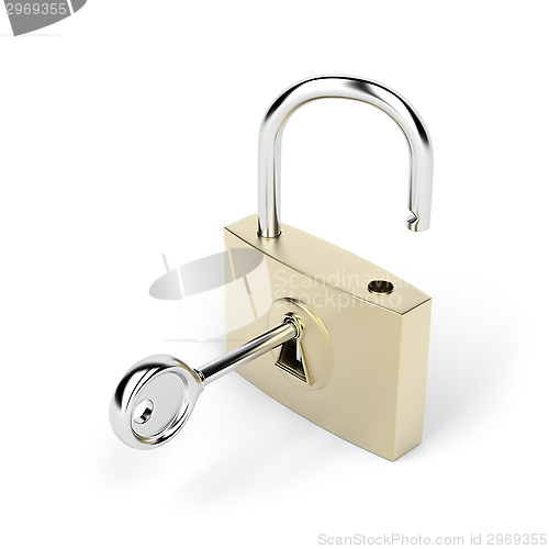 Image of Padlock and key