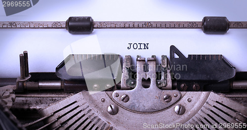 Image of Vintage inscription made by old typewriter