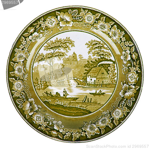 Image of Very old dutch plate isolated