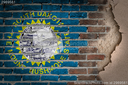 Image of Dark brick wall with plaster - South Dakota