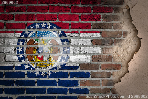 Image of Dark brick wall with plaster - Missouri