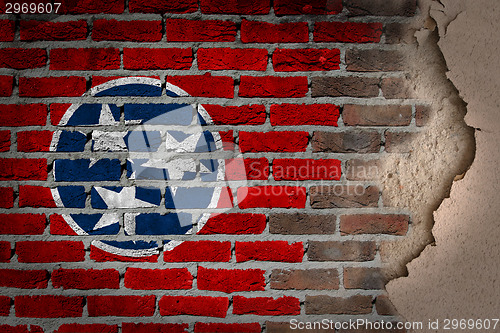 Image of Dark brick wall with plaster - Tennessee
