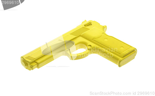 Image of Yellow training gun isolated on white