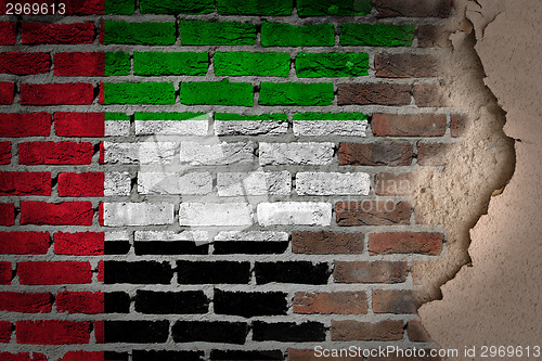 Image of Dark brick wall with plaster - United Arab Emirates