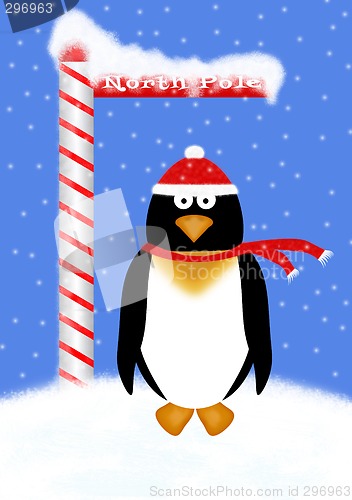 Image of Holiday Penguin Illustration