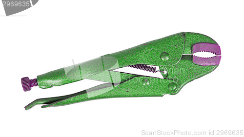 Image of Green stainless steel jaw locking pliers