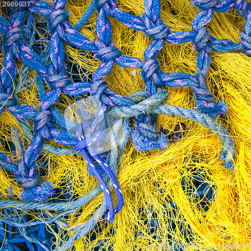 Image of Abstract background with a pile of fishing nets