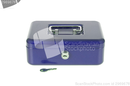 Image of Blue moneybox isolated