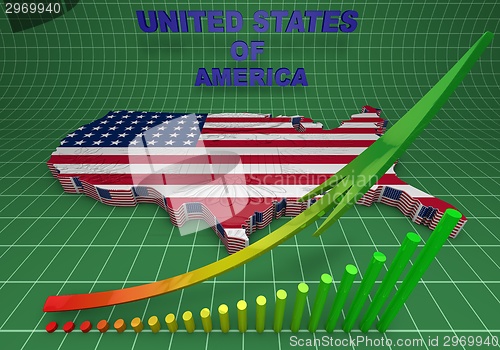 Image of U.S.A. mapped flag in 3D illustration .