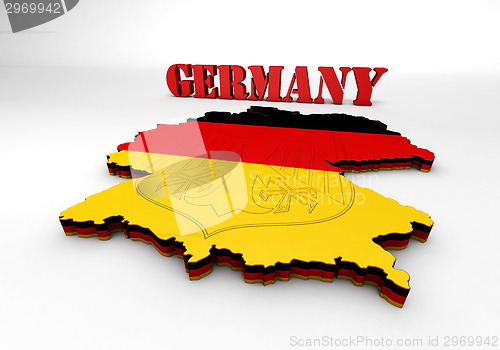 Image of Map of Germany with flag