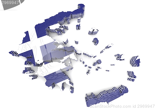 Image of map illustration of Greece with flag