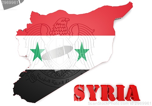 Image of Map illustration of Syria with map