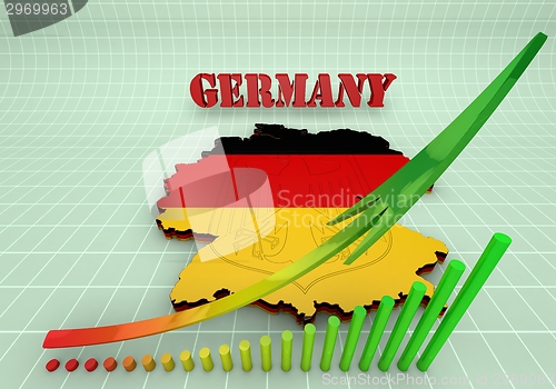 Image of Map of Germany with flag