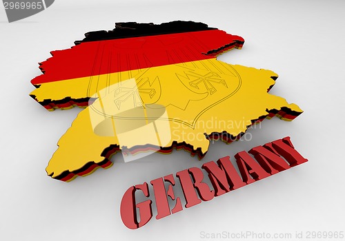 Image of Map of Germany with flag