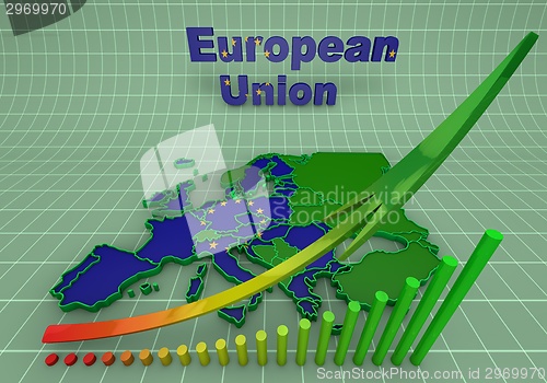 Image of european countries 3d illustration