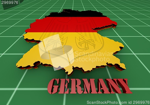 Image of Map of Germany with flag