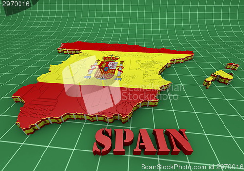 Image of Map of SPAIN with flag