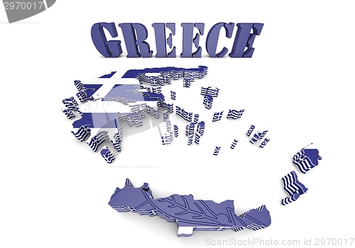 Image of map illustration of Greece with flag