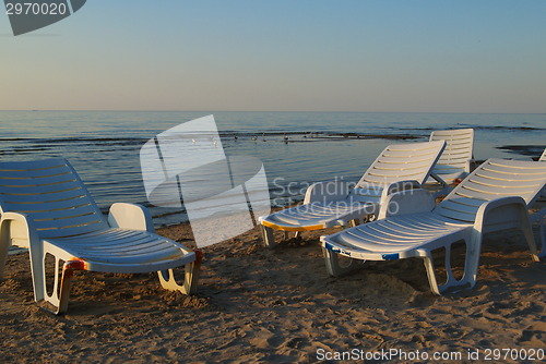 Image of chaise longue on the beach