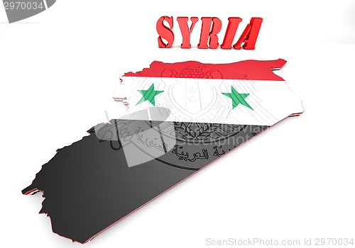 Image of Map illustration of Syria with map