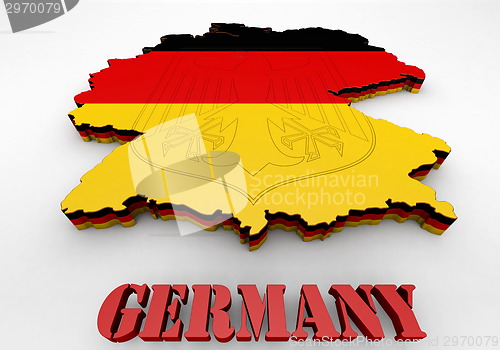 Image of Map of Germany with flag