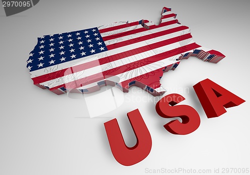 Image of U.S.A. mapped flag in 3D illustration .