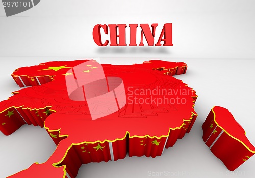 Image of illustratuin map of China