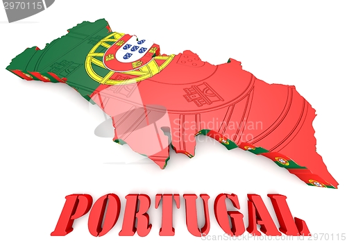 Image of Map illustration of Portugal with map