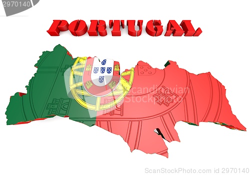 Image of Map illustration of Portugal with map