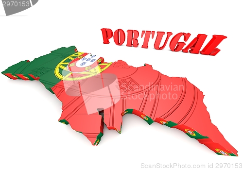 Image of Map illustration of Portugal with map