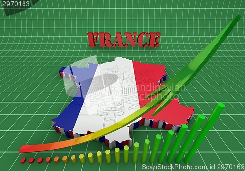 Image of Map of France with flag colors.