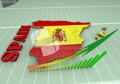 Image of Map of SPAIN with flag