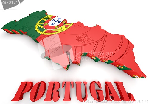 Image of Map illustration of Portugal with map