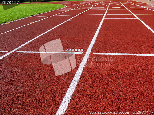 Image of Red racetrack on the stadium