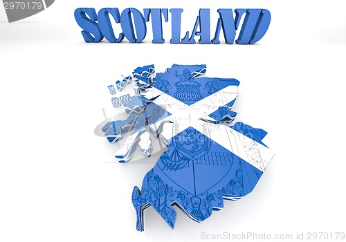 Image of Scotland map flag 3d illustration