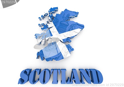 Image of Scotland map flag 3d illustration