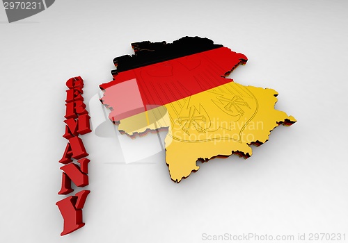 Image of Map of Germany with flag