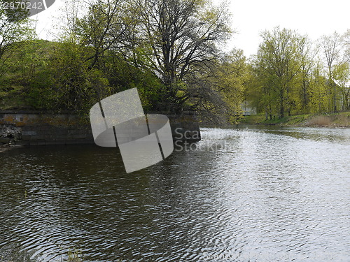 Image of Lake in old  castle