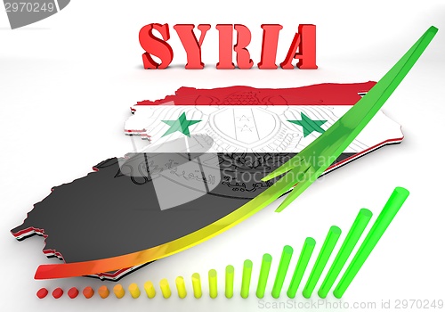 Image of Map illustration of Syria with map