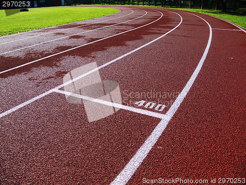 Image of Red racetrack on the stadium