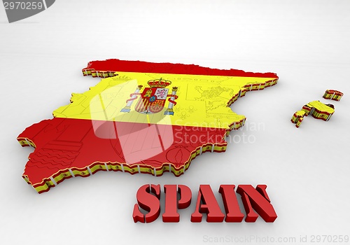 Image of Map of SPAIN with flag