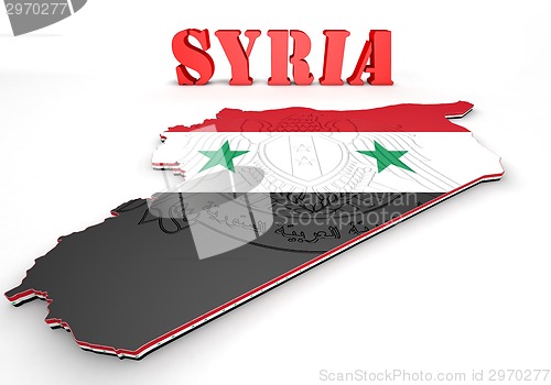 Image of Map illustration of Syria with map