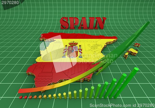 Image of Map of SPAIN with flag