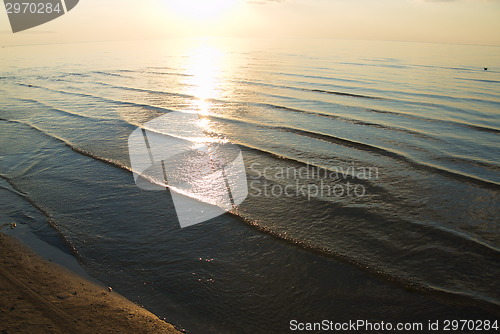 Image of Sunset over sea