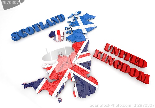 Image of map illustration of Scotland and England