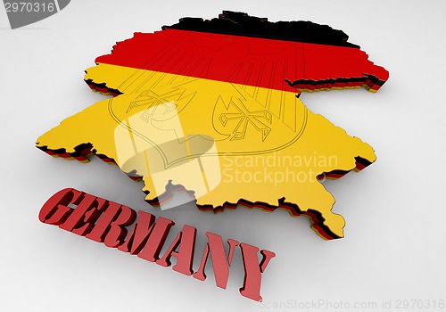 Image of Map of Germany with flag