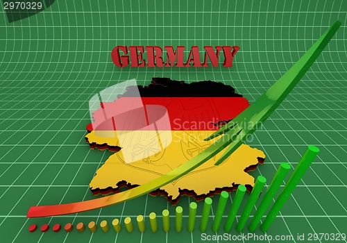 Image of Map of Germany with flag
