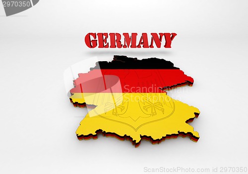 Image of Map of Germany with flag